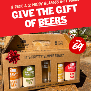 *Gift Pack - 8 Beers + 2 Middy Glasses